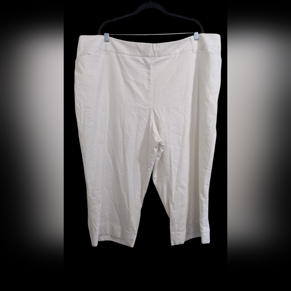 Lane Bryant The Laney Wide Leg‎ Crop Linen Women's Pants Size 26